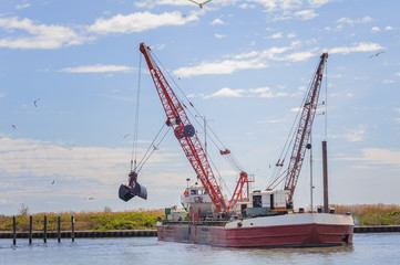 Wall Mural - Dredger ship navy