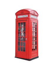 Red Telephone Box Isolated