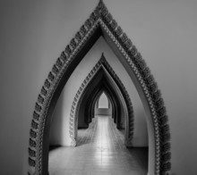Thai Style Arch Corridor In Temple