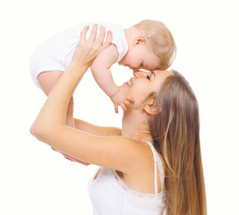 happy young mother and baby having fun together