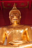 The golden Buddha statue in Thai temple, Ayutthaya Province Thai