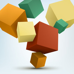 Sticker - Vector Illustration of abstract 3d cubes.