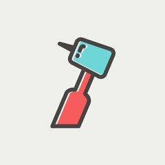 Poster - Dental drill thin line icon