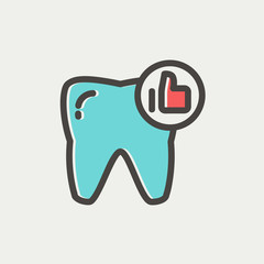 Poster - healthy tooth thin line icon