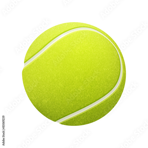 Fotografía Single tennis ball isolated on white background. Vector EPS10