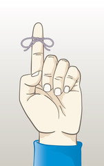 Reminder string on finger