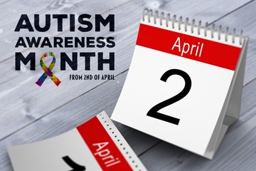 Poster - Composite image of autism awareness month