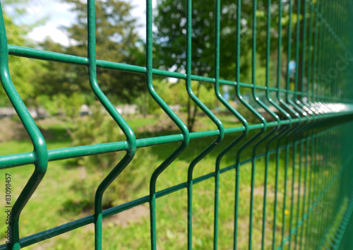 Green fence in the park Poster Mural XXL
