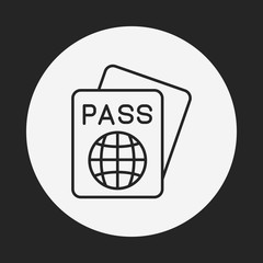 Poster - passport line icon