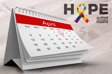 Poster - Composite image of autism awareness month