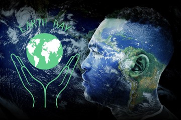 composite image of earth day graphic
