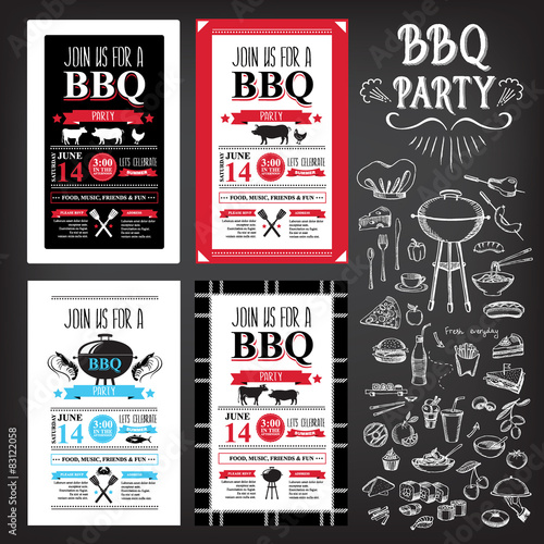 Fotografía Barbecue party invitation. BBQ template menu design. Food flyer.