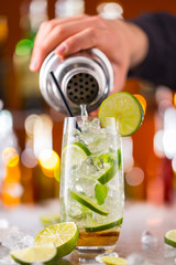 Poster - Mojito cocktail drink on bar counter