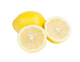 Fototapeta Kuchnia - Lemon and slice isolate on white with clipping path