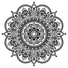 Mehndi, Indian Henna Tattoo Pattern Or Background