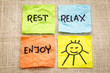 © MarekPhotoDesign.com - rest, relax and enjoy on sticky notes
