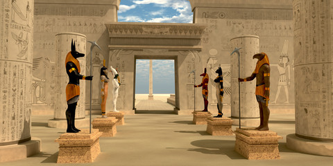 Wall Mural - statues in pharaoh's temple