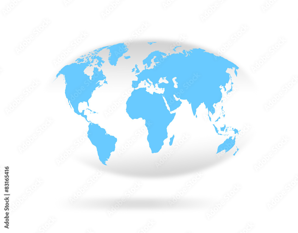 円と楕円の世界 日本を中心とした楕円の世界地図のイラスト素材 [FYI07958794