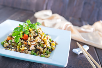 Canvas Print - fried rice with vegetables