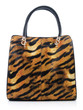 Handbag in a tiger pattern on a white background