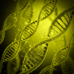 Digital illustration DNA structure in colour background