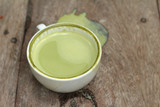 Fototapeta  - Green tea and milk for drinking
