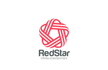 Poster - Infinity Loop Star Logo design vector template Line art style