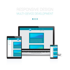 Wall Mural - laptop, tablet & phone responsive design devices