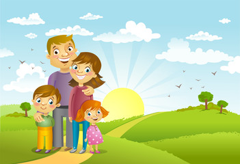 Wall Mural - Happy family