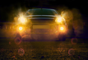 Wall Mural - car at night in city