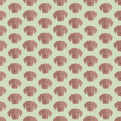 Seamless colorful background made of  heads of dog in flat desig