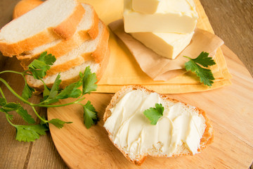 Canvas Print - Butter and bread