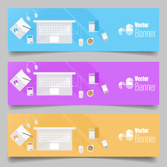Wall Mural - set of flat design banners