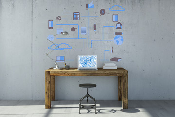 laptop computer mit cloud computing konzept