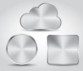 realistic steel button set vector design