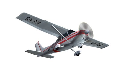 Wall Mural - most popular single propeller light aircraft isolated