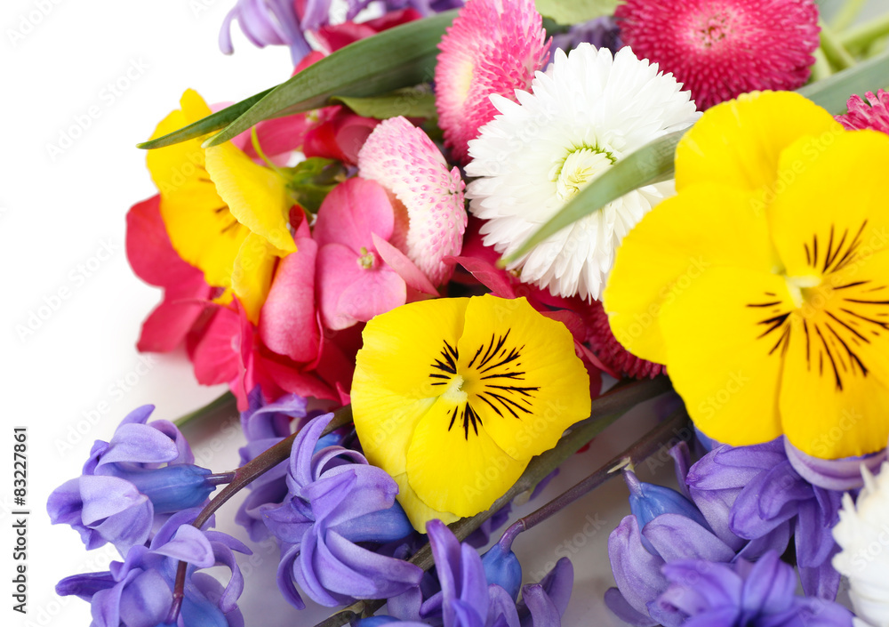 Beautiful bouquet of bright flowers close up