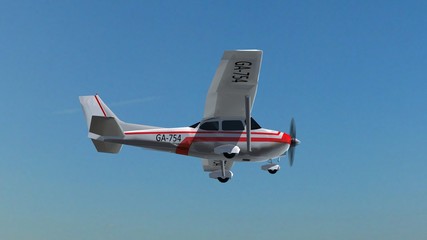 Wall Mural - most popular single propeller light aircraft in fly 