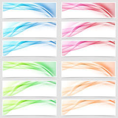 Wall Mural - Bright smooth abstract line swoosh web footer