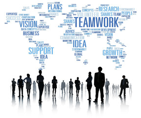 Poster - Global Business People Togetherness Support Teamwork Concept