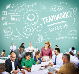 Canvas Print - Teamwork Team Collaboration Connection Togetherness Unity Concep