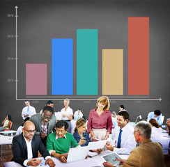 Wall Mural - Bar Graph Analysis Achievement Improvement Strategy Success Conc