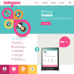 Wall Mural - flat colorful website template design