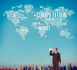 Wall Mural - Global Competition Business Marketing Planning Concept