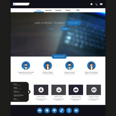 Canvas Print - flat website template for business, blured background,