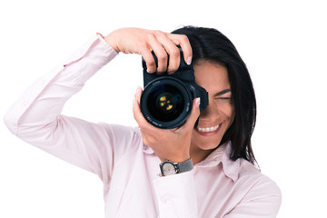 Sticker - Young woman making photo on camera