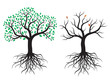 2 vector tree with roots and leafs.