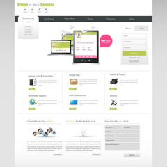 Wall Mural - clean business professional website template,