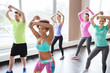 © Syda Productions - group of smiling people dancing in gym or studio