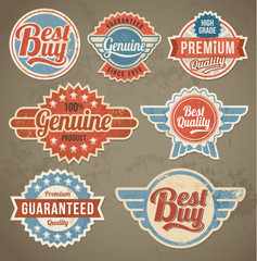 Wall Mural - Set of retro vector labels stickers and badges